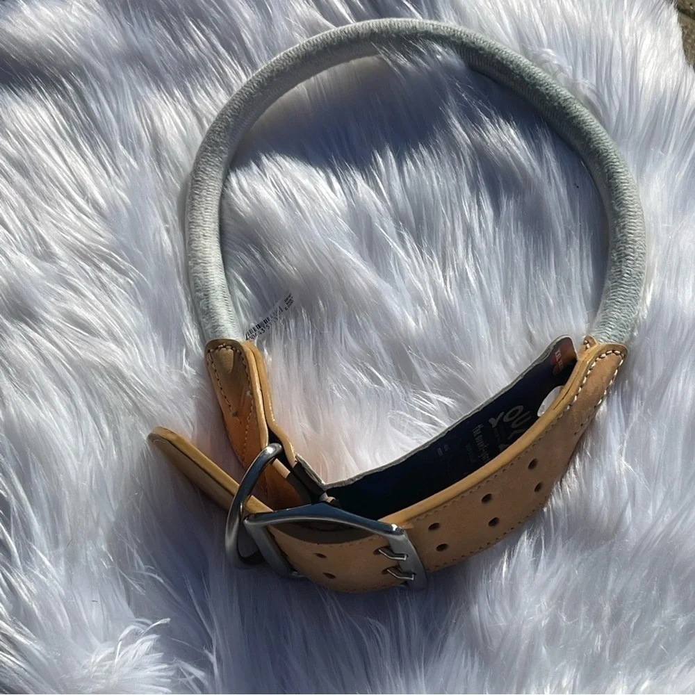 NWT Youly Vegan Leather & Rope Tie Dye Dog Collar Size XXL/XXXL